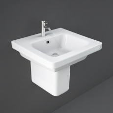 RAK Resort Wash Basin and Semi Pedestal 500mm Wide - 1 Tap Hole