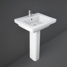 RAK Resort Wash Basin and Full Pedestal 500mm Wide - 1 Tap Hole