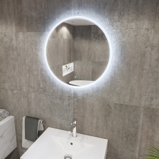 RAK Scorpio Round LED Illuminated Bathroom Mirror with Touch Sensor 600mm Diameter