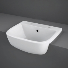 RAK Series 600 Semi-Recessed Basin 420mm Wide - 2 Tap Hole