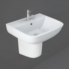RAK Series 600 Basin and Semi Pedestal 520mm Wide - 1 Tap Hole