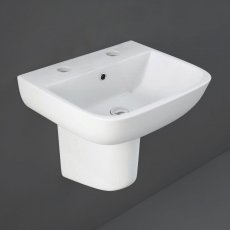 RAK Series 600 Basin and Semi Pedestal 520mm Wide - 2 Tap Hole