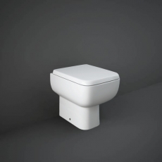 RAK Series 600 Rimless Back to Wall Toilet - Slimline Wrapover Urea Soft Close Seat