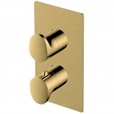 RAK Round Dual Outlet Concealed Shower Valve Dual Handle - Brushed Gold