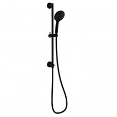 RAK Round Slider Rail Shower Kit with Three Function Handset and Integral Wall Outlet - Black