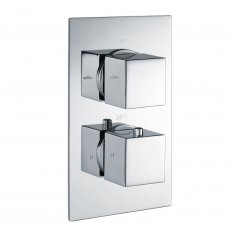 RAK Thermostatic Square 2 Outlet Concealed Shower Valve Dual Handle - Chrome
