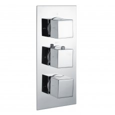 RAK Thermostatic Square 3 Outlet Concealed Shower Valve Triple Handle - Chrome