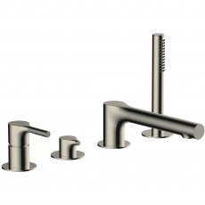 RAK Sorrento 4-Hole Bath Shower Mixer Tap Pillar Mounted - Brushed Nickel