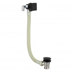 RAK Square Overflow Bath Filler with Click Clack Waste - Black