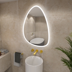 RAK TearDrop LED Illuminated Bathroom Mirror with Touch Sensor 600mm H x 840mm W