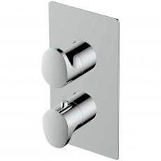 RAK Thermostatic Round Dual Outlet Concealed Shower Valve Dual Handle - Chrome