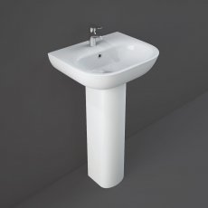 RAK Tonique Basin and Full Pedestal 450mm Wide - 1 Tap Hole