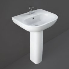 RAK Tonique Basin and Full Pedestal 550mm Wide - 1 Tap Hole