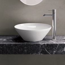 RAK Variant Round Countertop Wash Basin 360mm Wide 0 Tap Hole - Alpine White