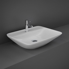 RAK Variant Rectangular Countertop Wash Basin 550mm Wide 1 Tap Hole - Alpine White