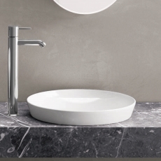 RAK Variant Round Drop-In Wash Basin 360 Wide 0 Tap Hole - Alpine White