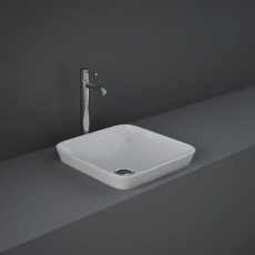 RAK Variant Square Drop-In Wash Basin 360mm Wide 0 Tap Hole - Alpine White