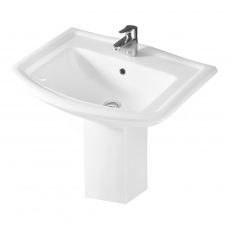 RAK Washington Basin and Semi Pedestal 650mm Wide - 1 Tap Hole