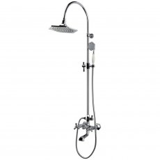 RAK Washington Exposed Thermostatic Shower Column Valve with Bath Spout and Shower Kit - Chrome