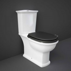 RAK Washington Close Coupled Toilet with Horizontal Outlet & Push Button Cistern - Black Seat