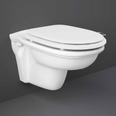 RAK Washington Rimless Wall Hung Toilet - White Soft Close Wood Seat