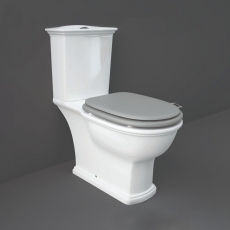 RAK Washington Close Coupled Toilet with Horizontal Outlet & Push Button Cistern - Grey Seat