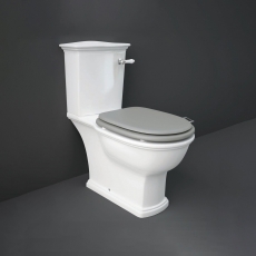 RAK Washington Close Coupled Toilet with Horizontal Outlet & Lever Cistern - Matt Grey Seat