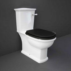 RAK Washington Close Coupled Toilet with Horizontal Outlet & Lever Cistern - Black Seat