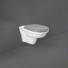 RAK Washington Rimless Wall Hung Toilet - Grey Soft Close Wood Seat