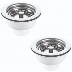 RAK 90mm Stainless Steel Basket Strainer Waste x 2