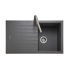 Rangemaster Andesite 1.0 Bowl Inset Kitchen Sink with Waste Kit 860mm L x 500mm W - Dove Grey