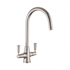 Rangemaster Aquaclassic 2 Dual Lever Kitchen Sink Mixer Tap - Brushed