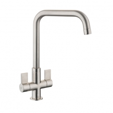 Rangemaster Aquaquad 2 Dual Lever Kitchen Sink Mixer Tap - Brushed