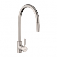 Rangemaster Aquatrend Pull-Out Single Lever Kitchen Sink Mixer Tap - Brushed
