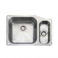 Rangemaster Classic 4015 1.5 Bowl Undermount Kitchen Sink LH with Waste Kit 671mm L x 460mm W - Stainless Steel
