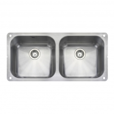 Rangemaster Classic 4040 2.0 Bowl Undermount Kitchen Sink with Waste Kit 945mm L x 460mm W - Stainless Steel