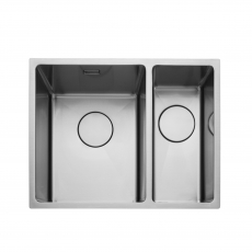 Rangemaster Cubix 1.5 Bowl Kitchen Sink RH with Waste Kit 560mm L x 440mm W - Stainless Steel