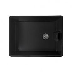 Rangemaster Grange 1.0 Bowl Inset Ceramic Kitchen Sink with Waste Kit 595mm L x 455mm W - Matt Black
