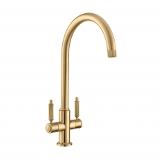 Rangemaster Hemlock Dual Lever Kitchen Sink Mixer Tap - Polished Gold