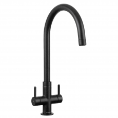 Rangemaster Igneous Granite Dual Lever Kitchen Sink Mixer Tap - Ash Black