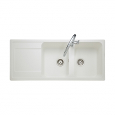 Rangemaster Loa 2.0 Bowl Inset Kitchen Sink with Waste Kit 1160mm L x 500mm W - Arctic White