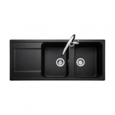 Rangemaster Loa 2.0 Bowl Inset Kitchen Sink with Waste Kit 1160mm L x 500mm W - Charcoal