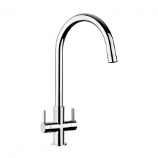 Rangemaster Monorise Dual Lever Kitchen Sink Mixer Tap - Chrome