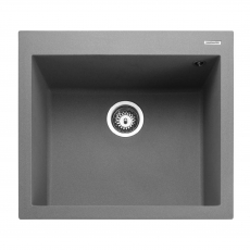 Rangemaster Oridian 1.0 Bowl Inset Kitchen Sink with Waste Kit 570mm L x 500mm W - Concrete