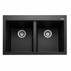 Rangemaster Oridian 2.0 Bowl Inset Kitchen Sink with Waste Kit 790mm L x 500mm W - Charcoal