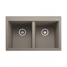 Rangemaster Oridian 2.0 Bowl Inset Kitchen Sink with Waste Kit 790mm L x 500mm W - Pebble