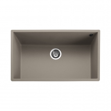 Rangemaster Oridian 1.0 Bowl Undermount Kitchen Sink with Waste Kit 760mm L x 440mm W - Pebble