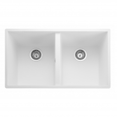 Rangemaster Oridian 2.0 Bowl Undermount Kitchen Sink with Waste Kit 760mm L x 435mm W - Arctic White