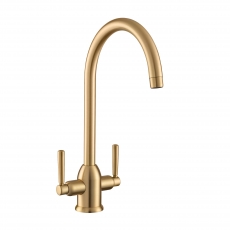 Rangemaster Parma Dual Lever Kitchen Sink Mixer Tap - Brushed Brass