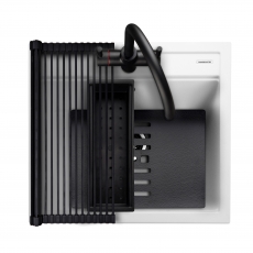 Rangemaster Prato 1.0 Bowl Inset Granite Kitchen Sink with Waste Kit 570mm L x 510 W - Arctic White